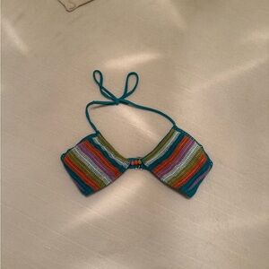 Colorful Halter Bathing Suit Top (USED)